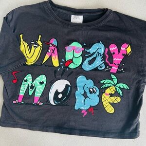 Zara Kids Black Graphic T-Shirt
